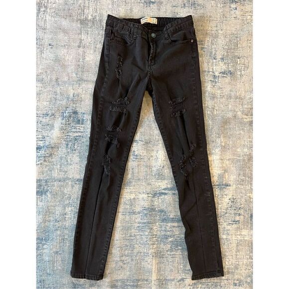 Cotton On Black Distressed Skinny Jeans Size 6 - Picture 1 of 8